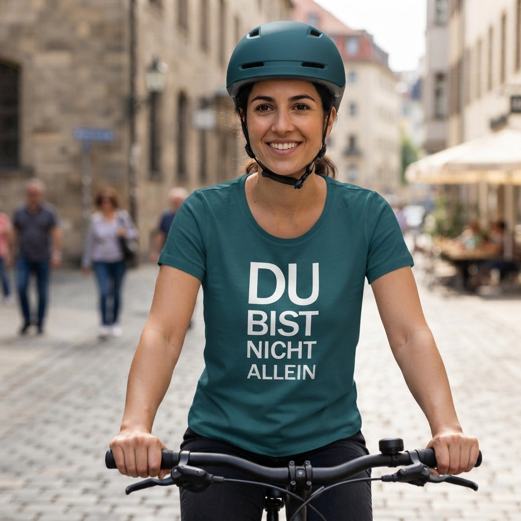 Stargazer Womens Organic Lightweight T-Shirt mit dem weissen Aufdruck Du bist nicht allein