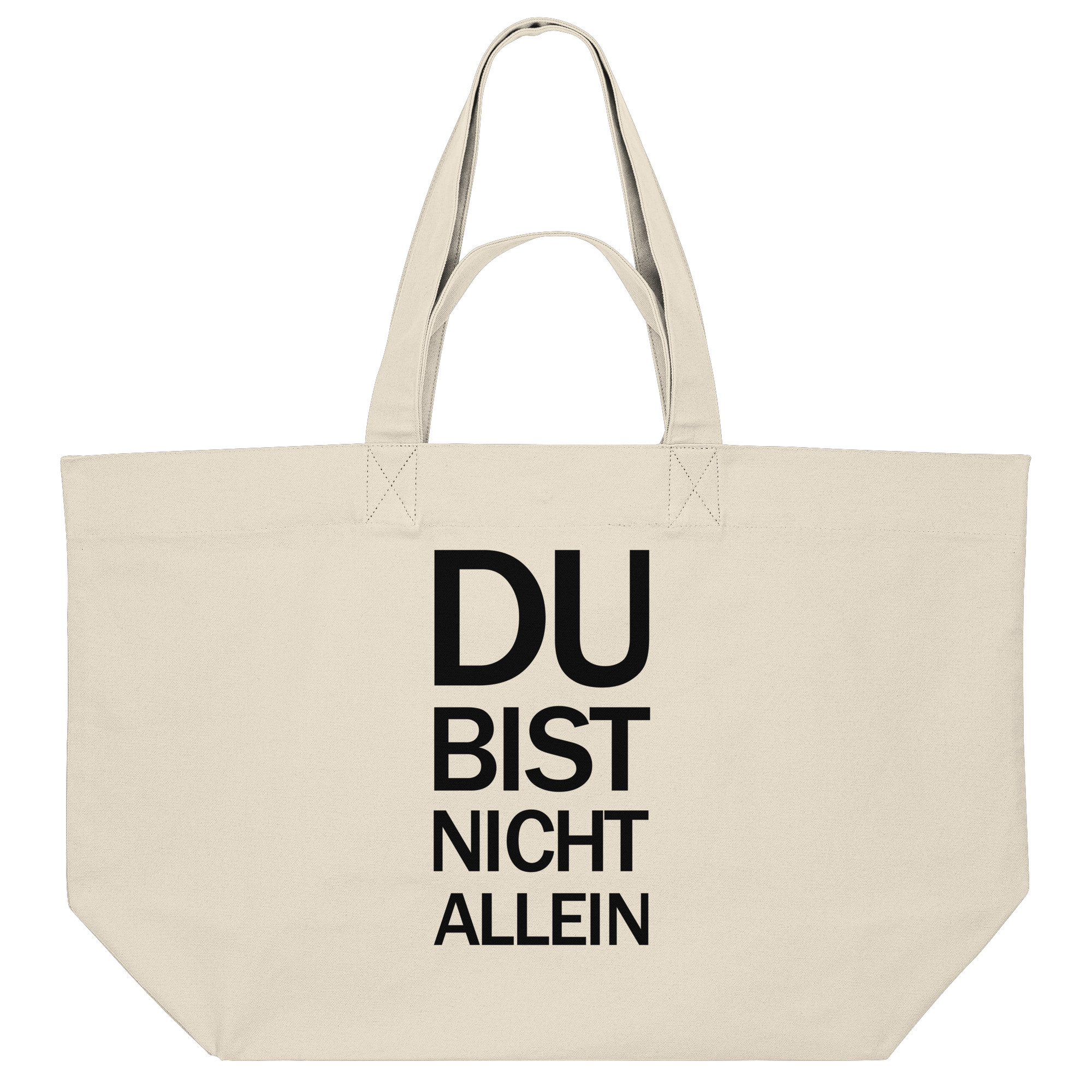 Natural Raw Organic Shopping-Bag mit dem schwarzem Aufdruck Du bist nicht allein 