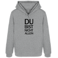 Heather Grey Womens Organic Hoodie B&C mit dem schwarzen Aufdruck Du bist nicht allein