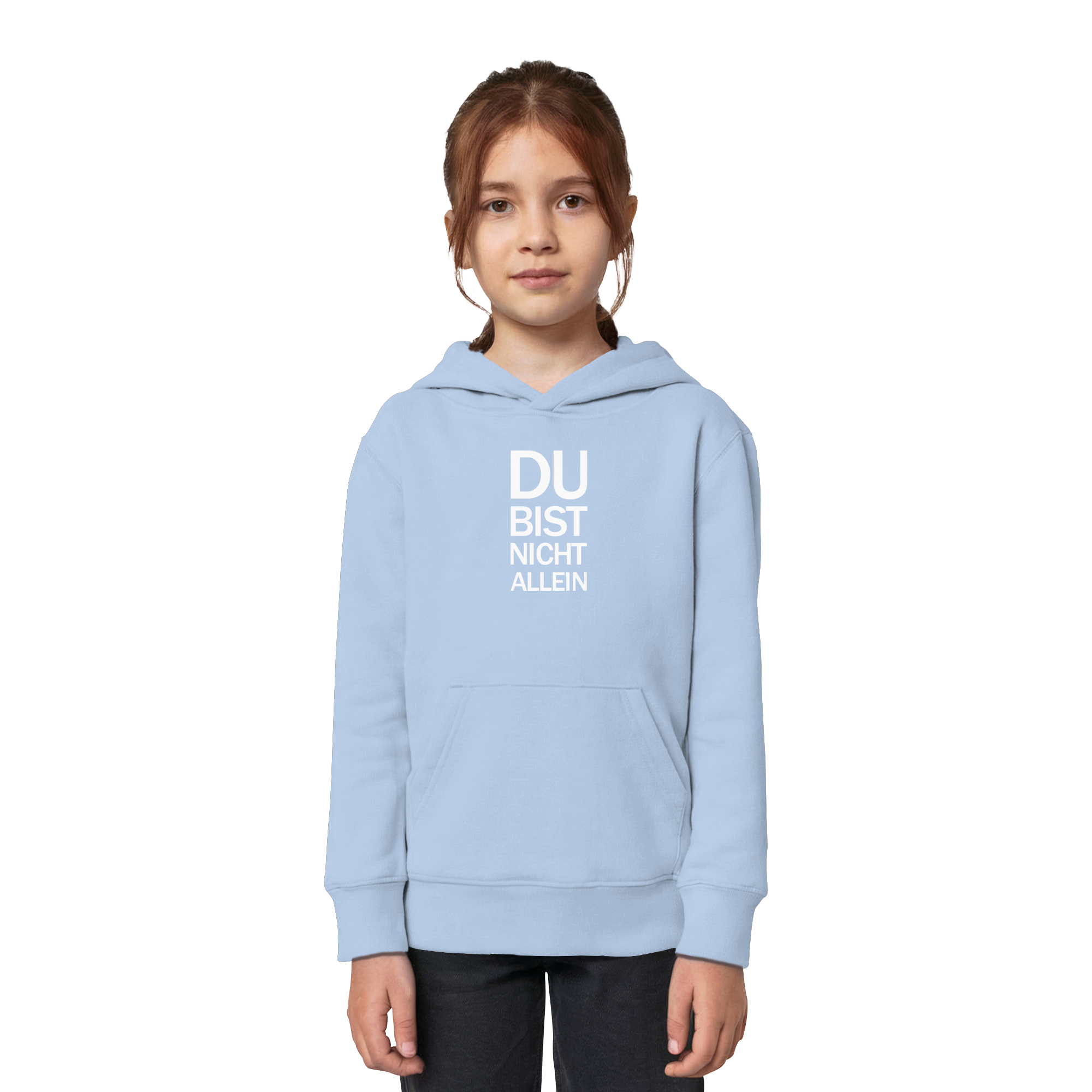 Blue Soul Kids Organic Hoodie mit dem weissen Aufdruck Du bist nicht allein