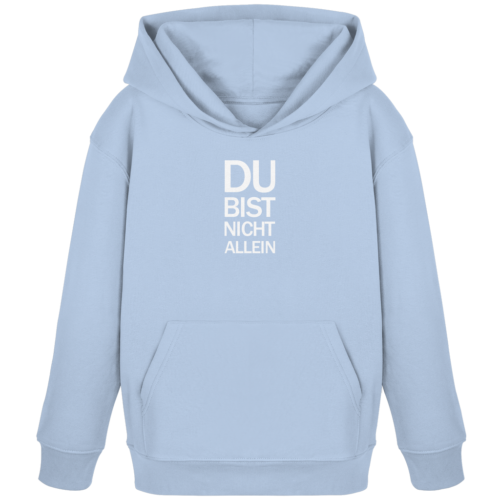 Blue Soul Kids Organic Hoodie mit dem weissen Aufdruck Du bist nicht allein