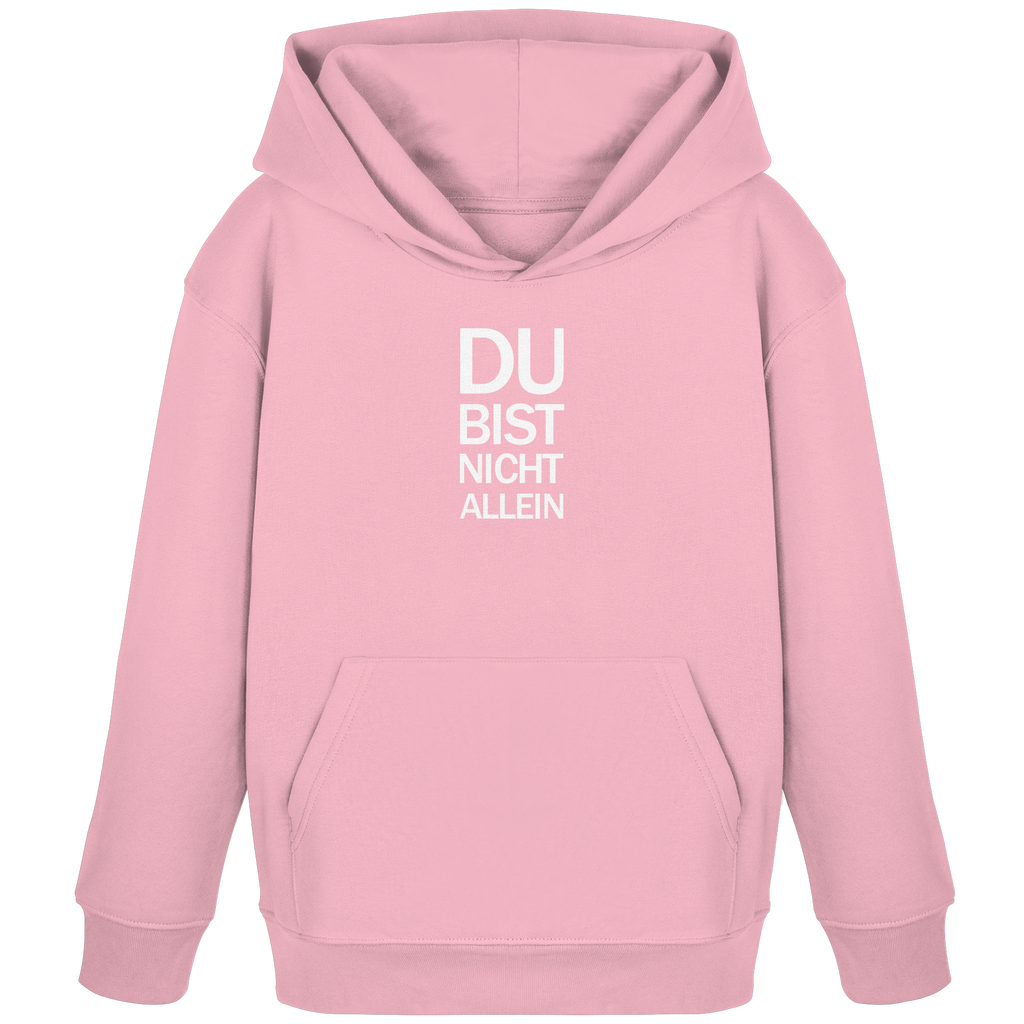 Cotton Pink Kids Organic Hoodie mit dem weissen Aufdruck Du bist nicht allein