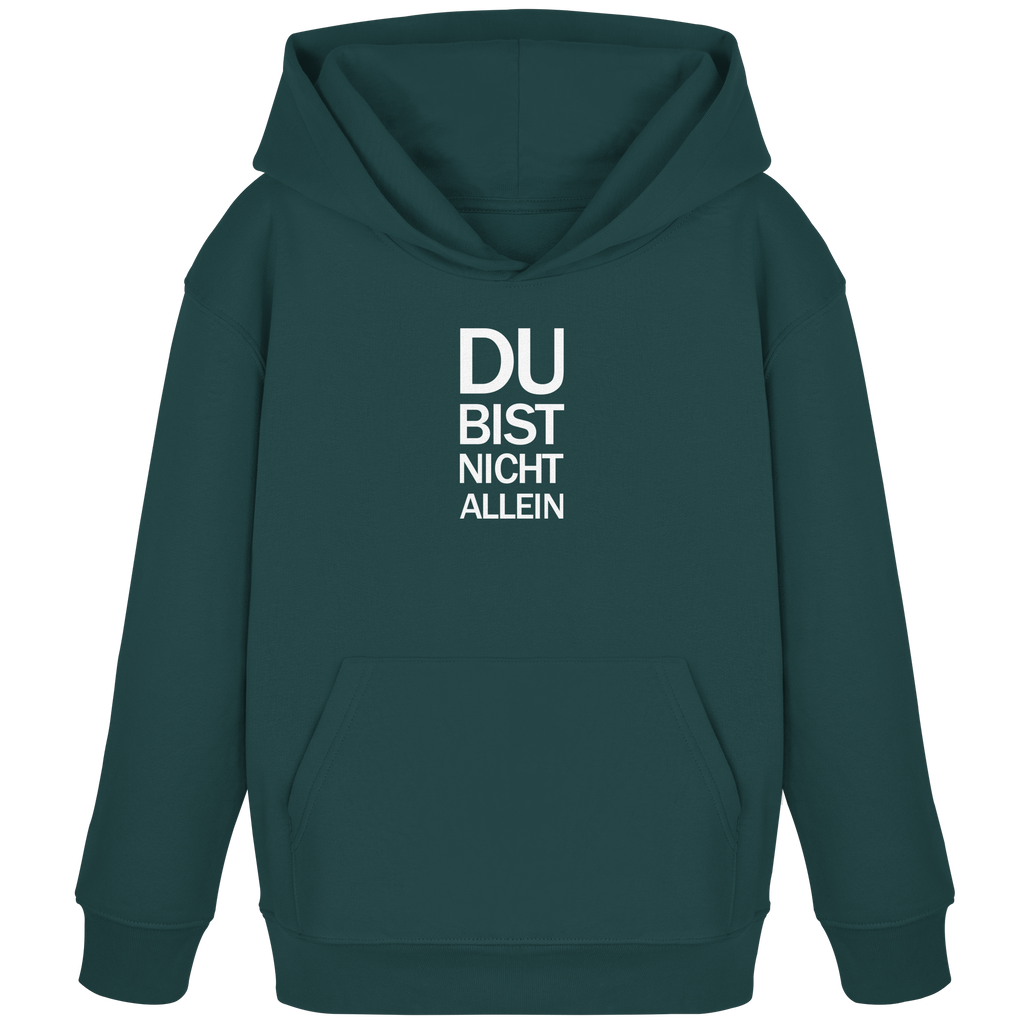 Glazed Green Kids Organic Hoodie mit dem weissen Aufdruck Du bist nicht allein
