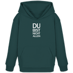 Glazed Green Kids Organic Hoodie mit dem weissen Aufdruck Du bist nicht allein