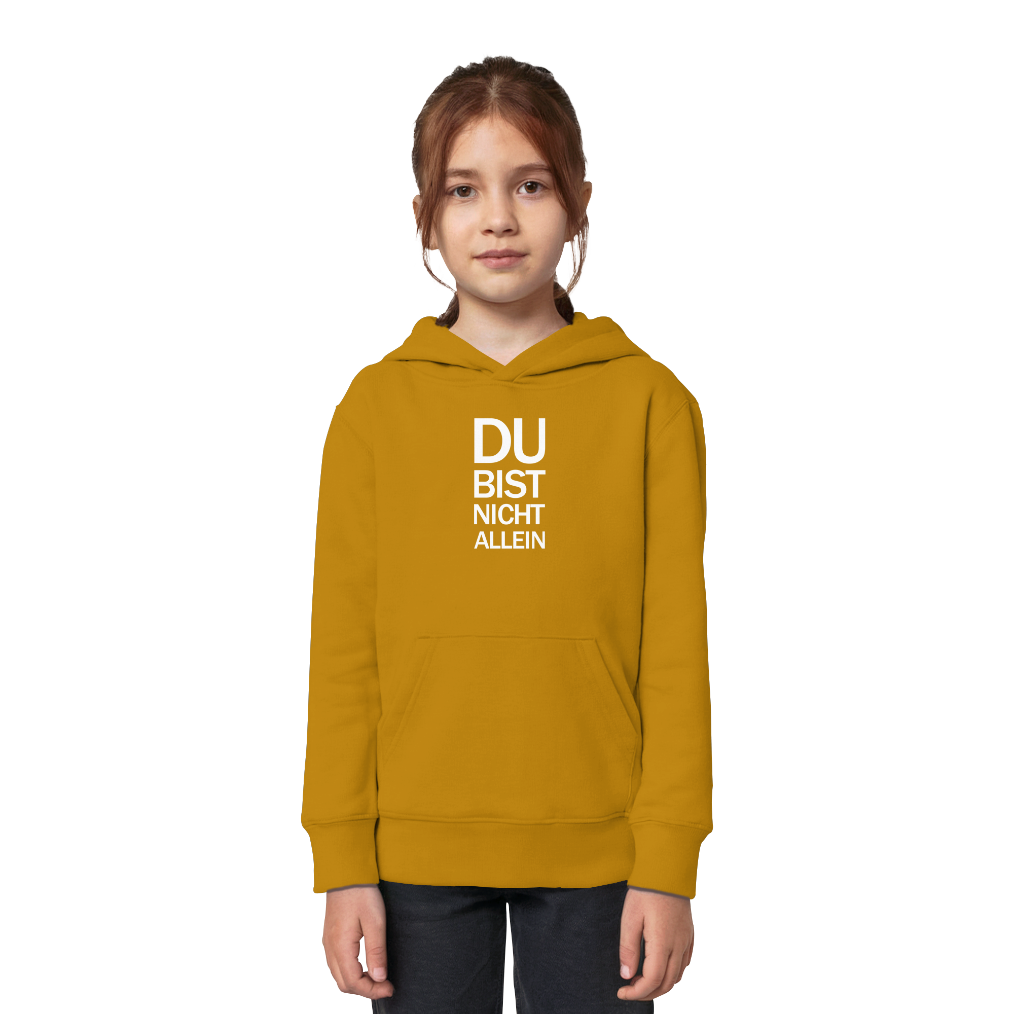 Orche Kids Organic Hoodie mit dem weissen Aufdruck Du bist nicht allein