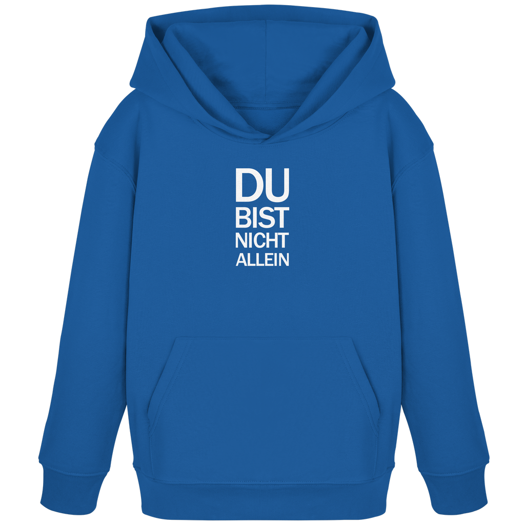 Royal Blue Kids Organic Hoodie mit dem weissen Aufdruck Du bist nicht allein