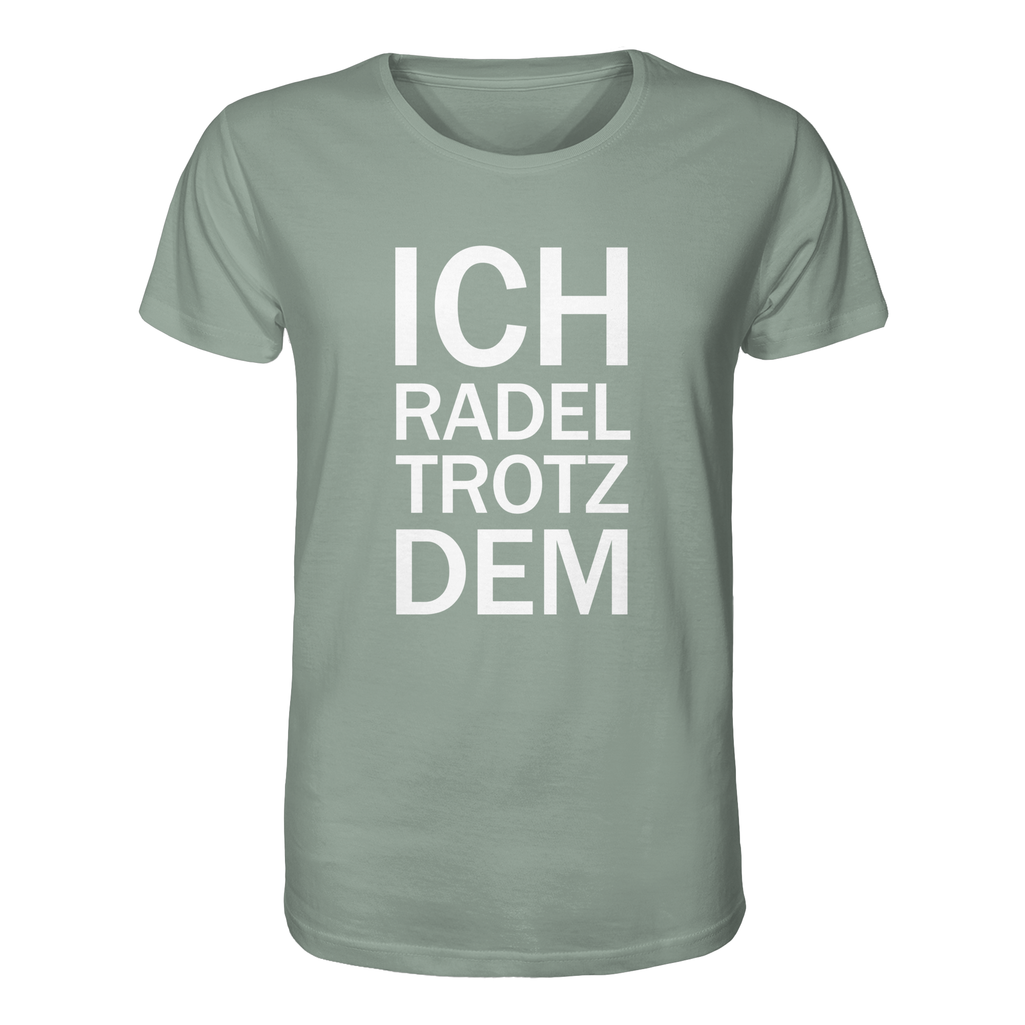 Aloe Organic-Shirt mit dem weissen Aufdruck Ich radel trotzdem