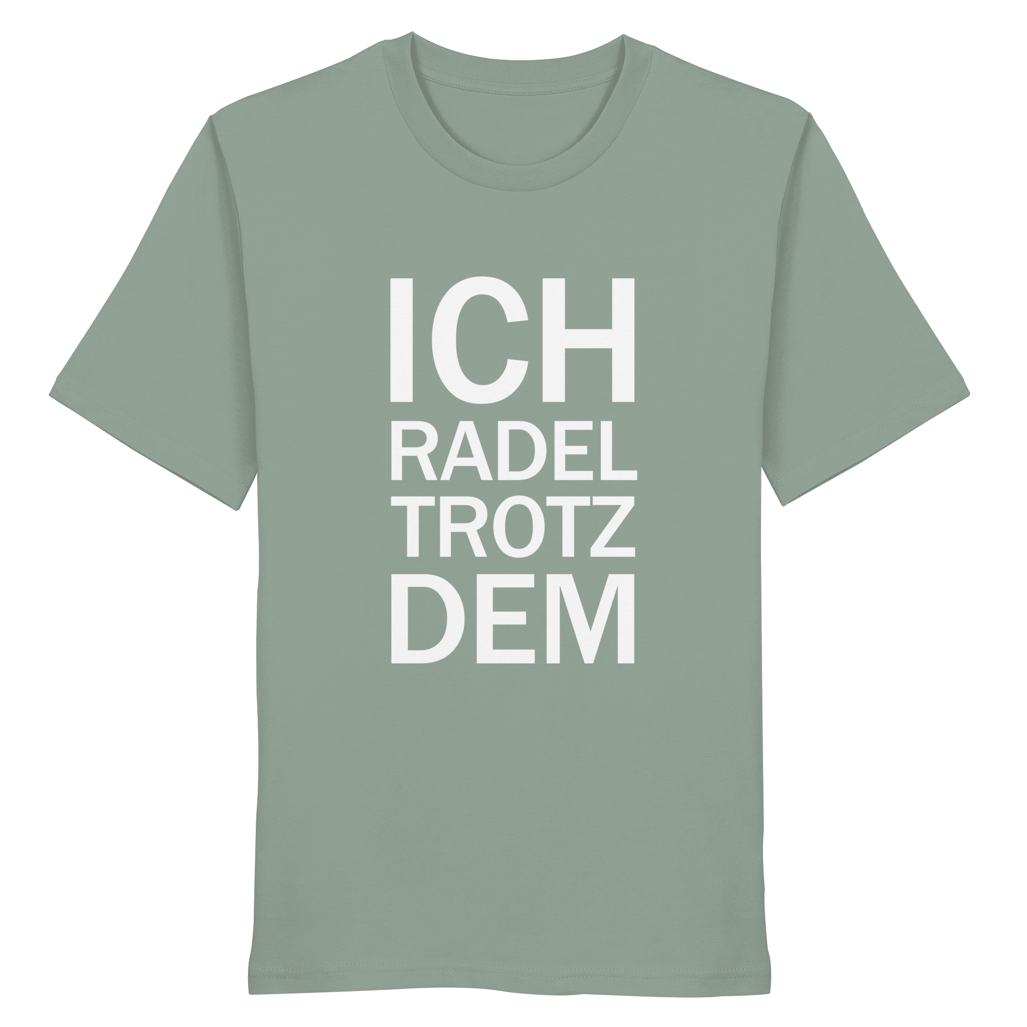Aloe Organic-Shirt mit dem weissen Aufdruck Ich radel trotzdem