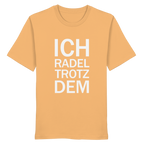 Nispero Organic-Shirt mit dem weissen Aufdruck Ich radel trotzdem