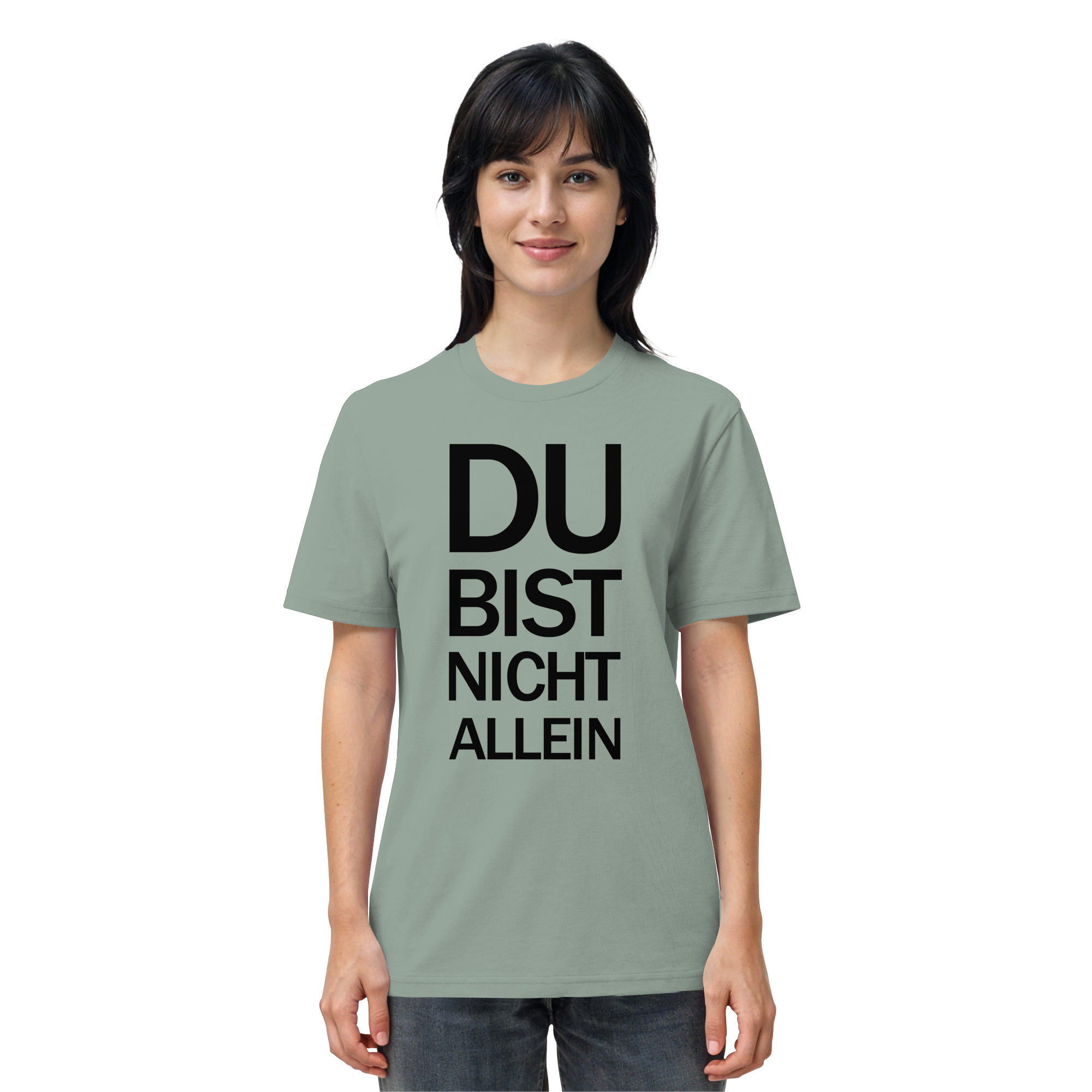Aloe Organic Shirt mit dem schwarzen Aufdruck Du bist nicht allein