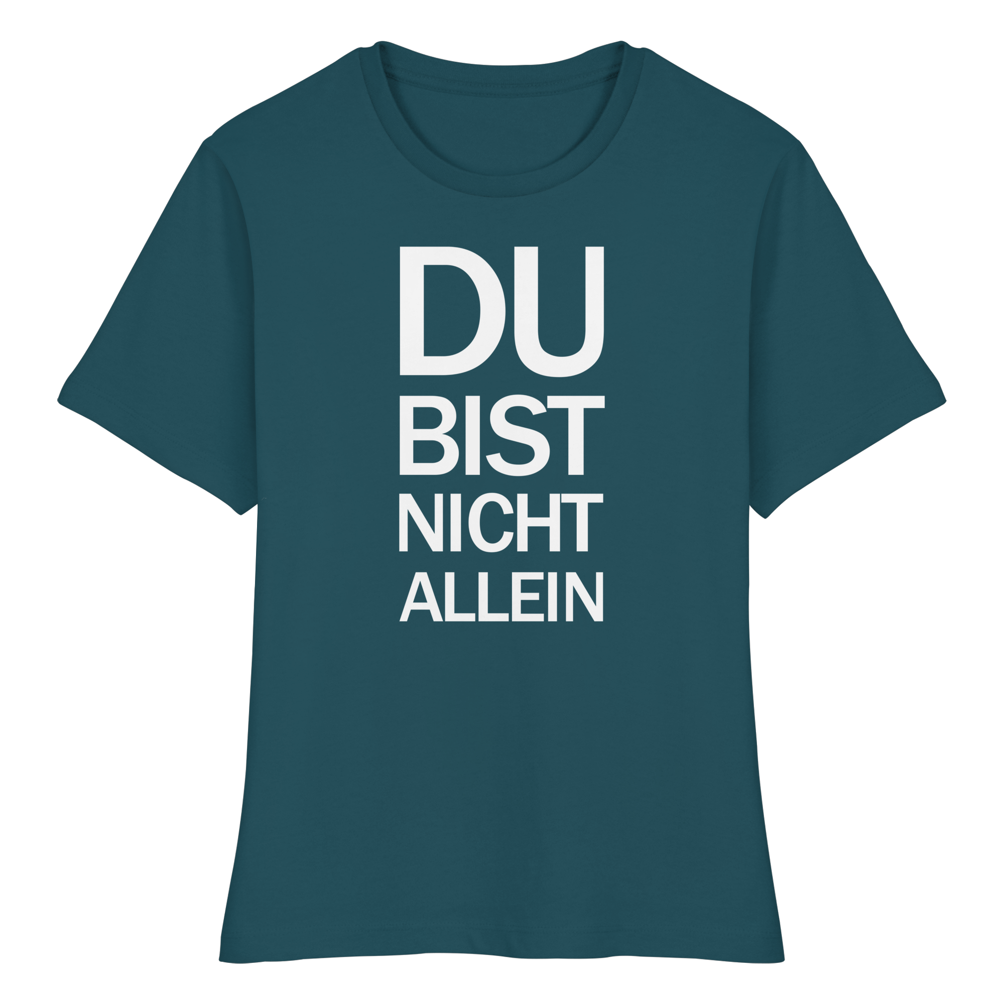 Stargazer Fitted Ladies Organic Shirt mit dem weissen Aufdruck Du bist nicht allein
