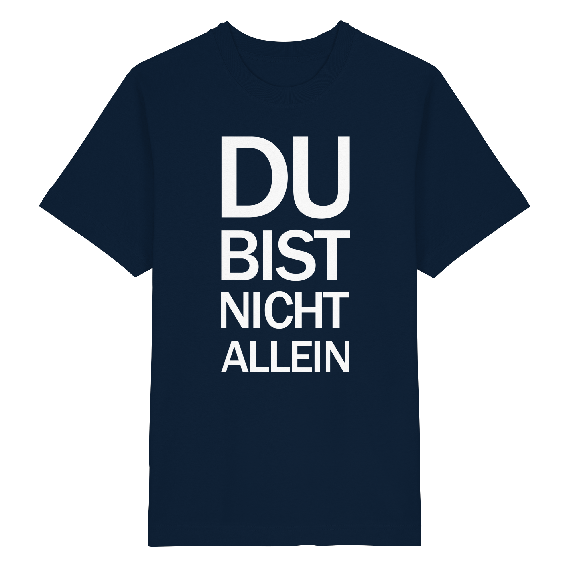 French Navy Heavy Oversized Organic Shirt mit dem weissen Aufdruck Du bist nicht allein