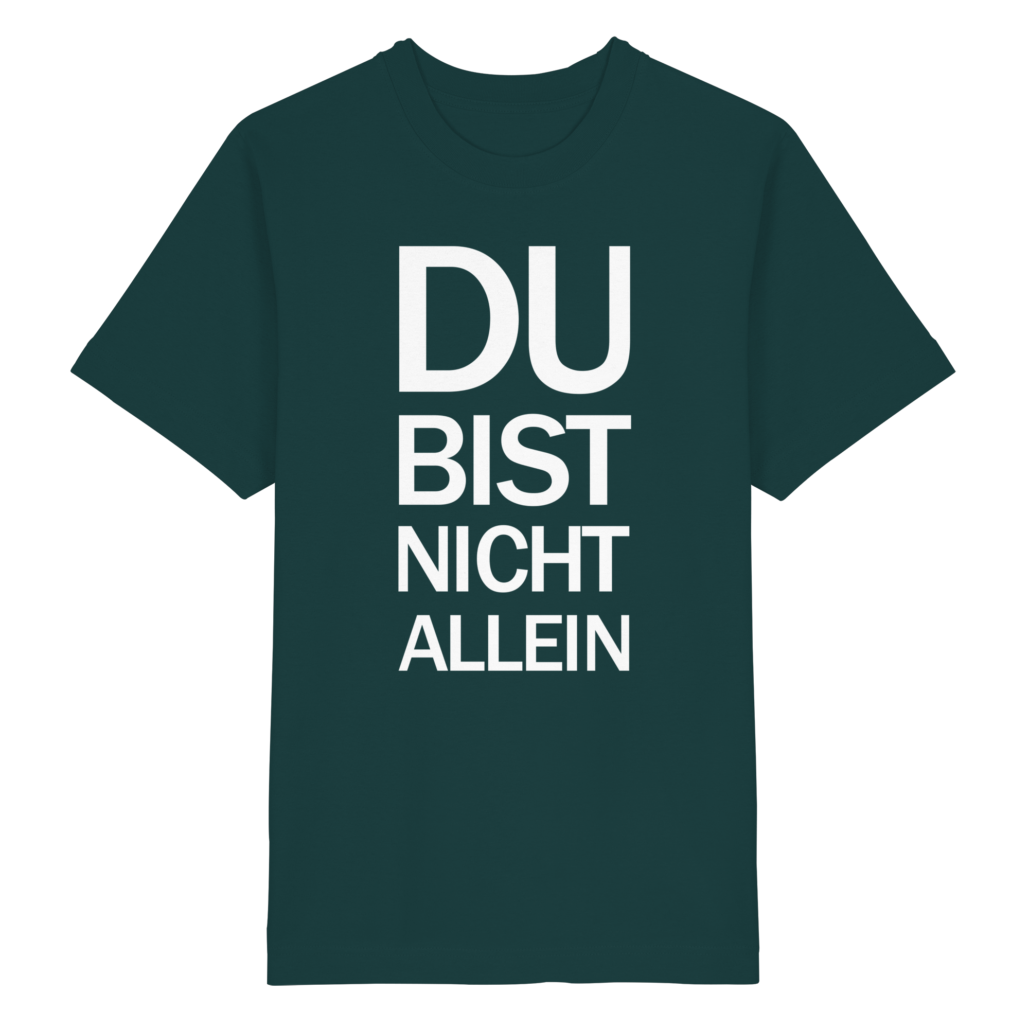 Glazed Green Heavy Oversized Organic Shirt mit dem weissen Aufdruck Du bist nicht allein