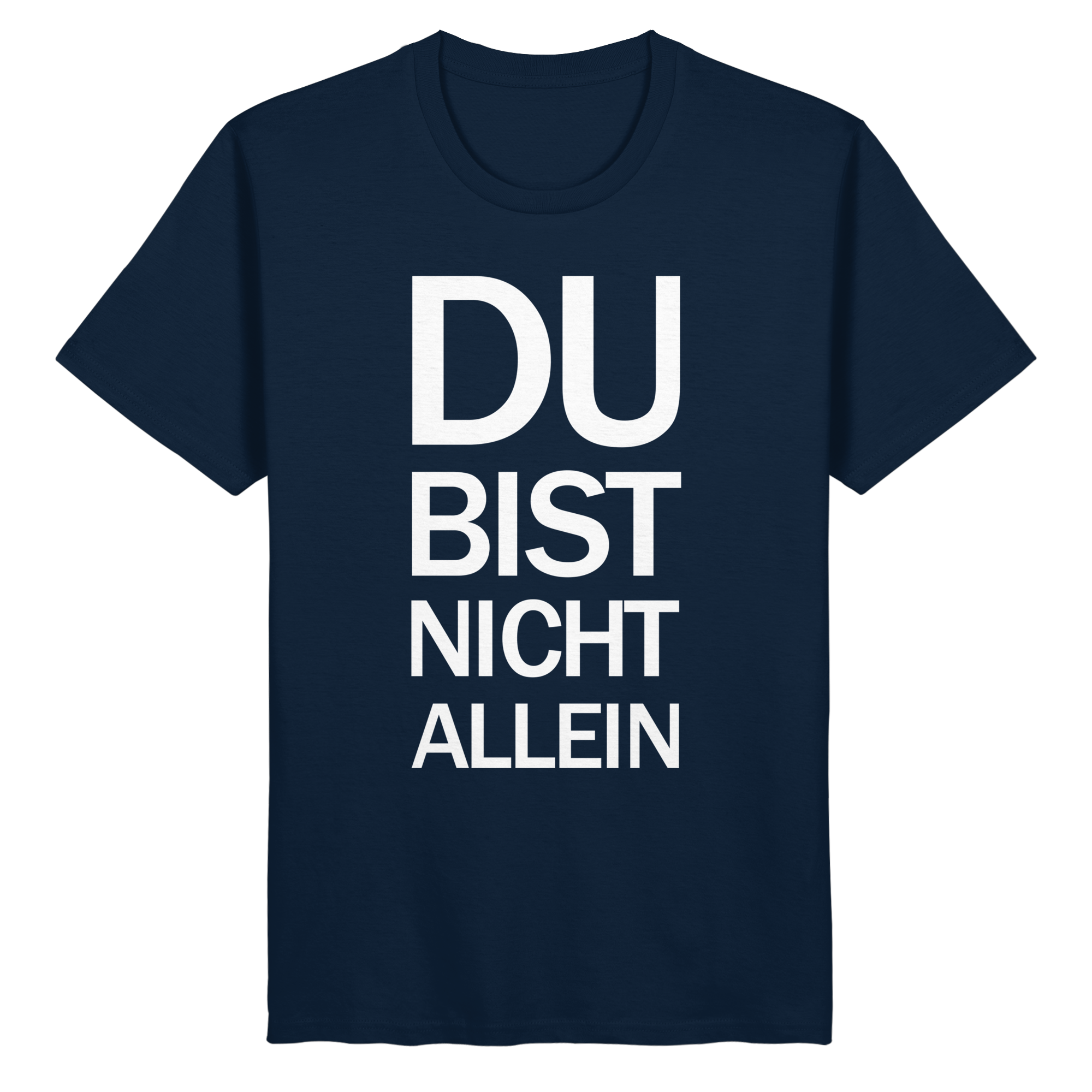 French Navy Organic Basic Shirt mit dem weissen Aufdruck Du bist nicht allein