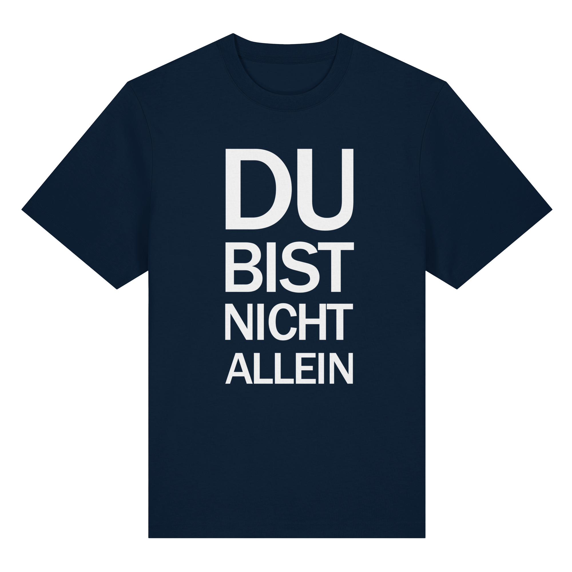 French Navy Organic Heavy Shirt mit dem weissen Aufdruck Du bist nicht allein