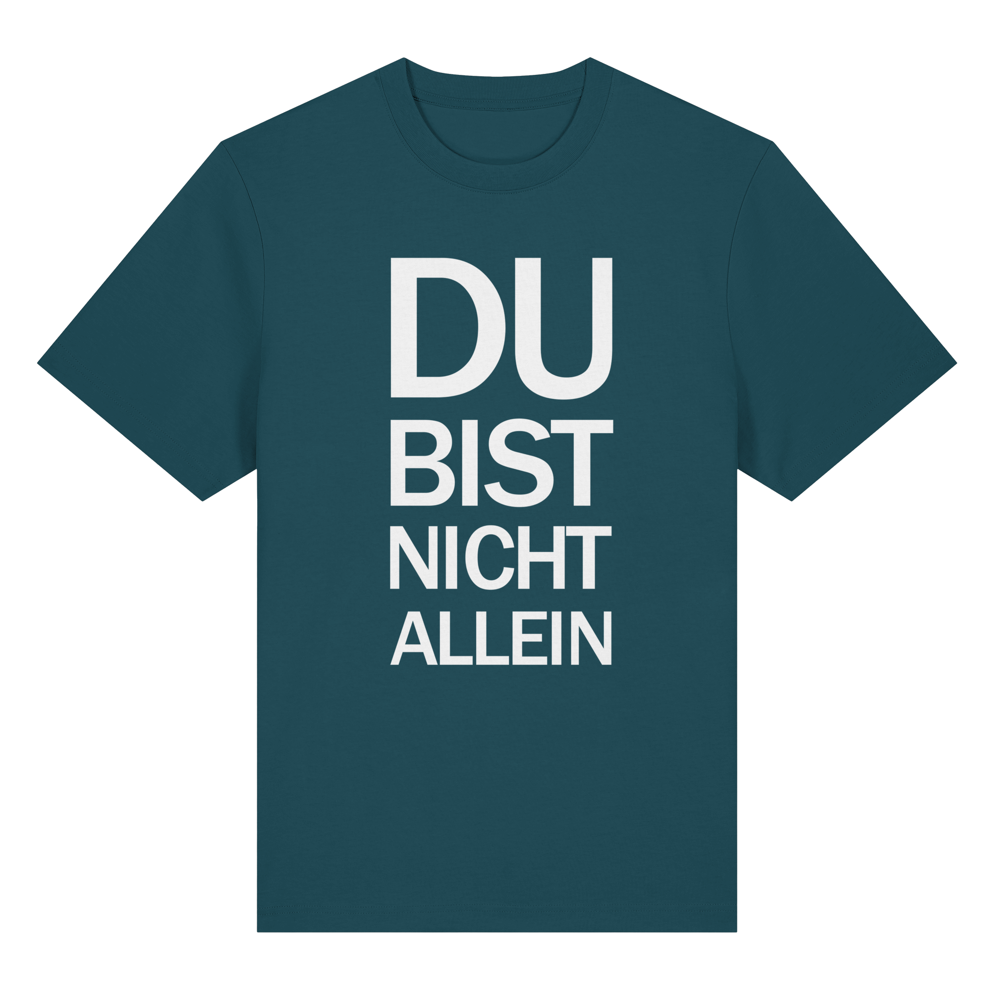 Stargazer Organic Heavy Shirt mit dem weissen Aufdruck Du bist nicht allein 