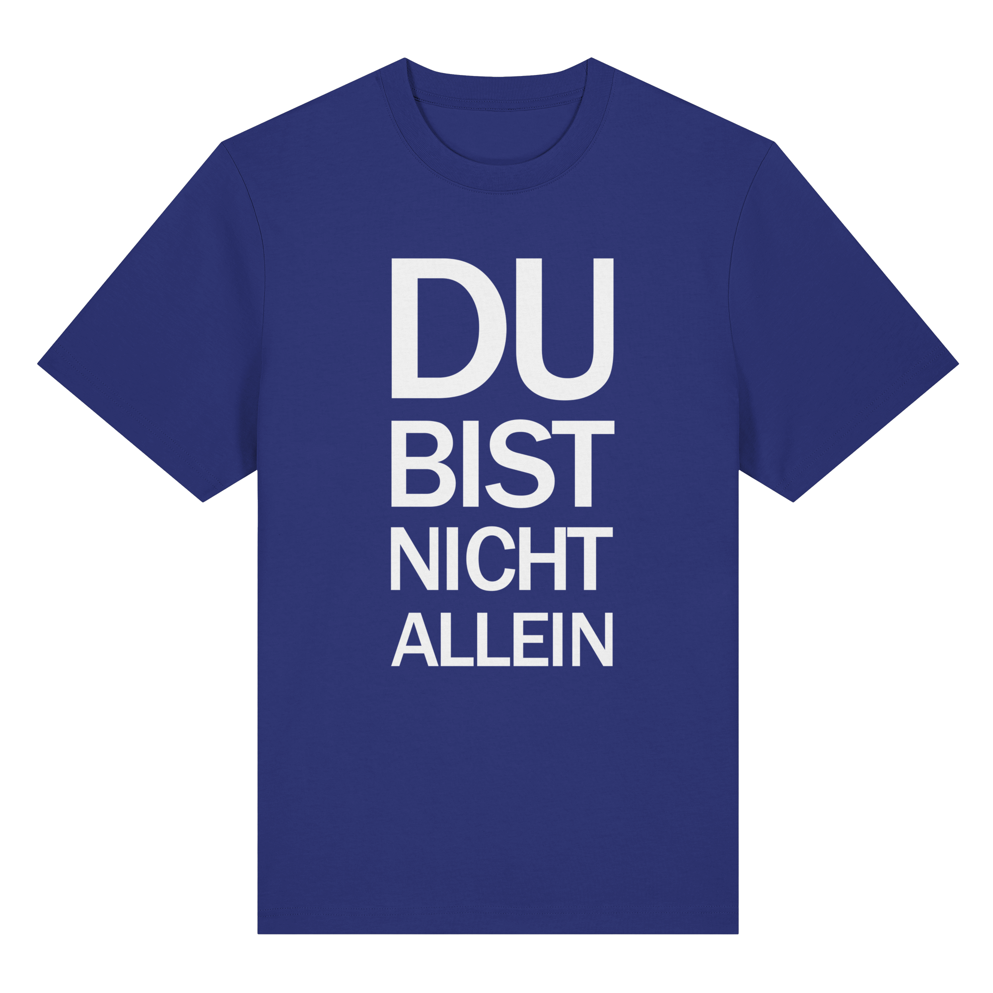 Worker Blue Organic Heavy Shirt mit dem weissen Aufdruck Du bist nicht allein