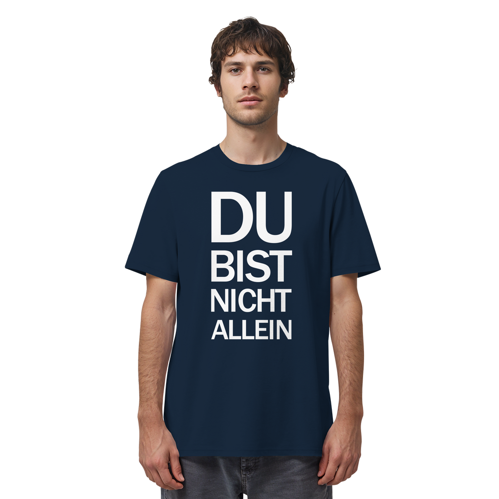 French Navy Organic Shirt mit dem weissen Aufdruck Du bist nicht allein