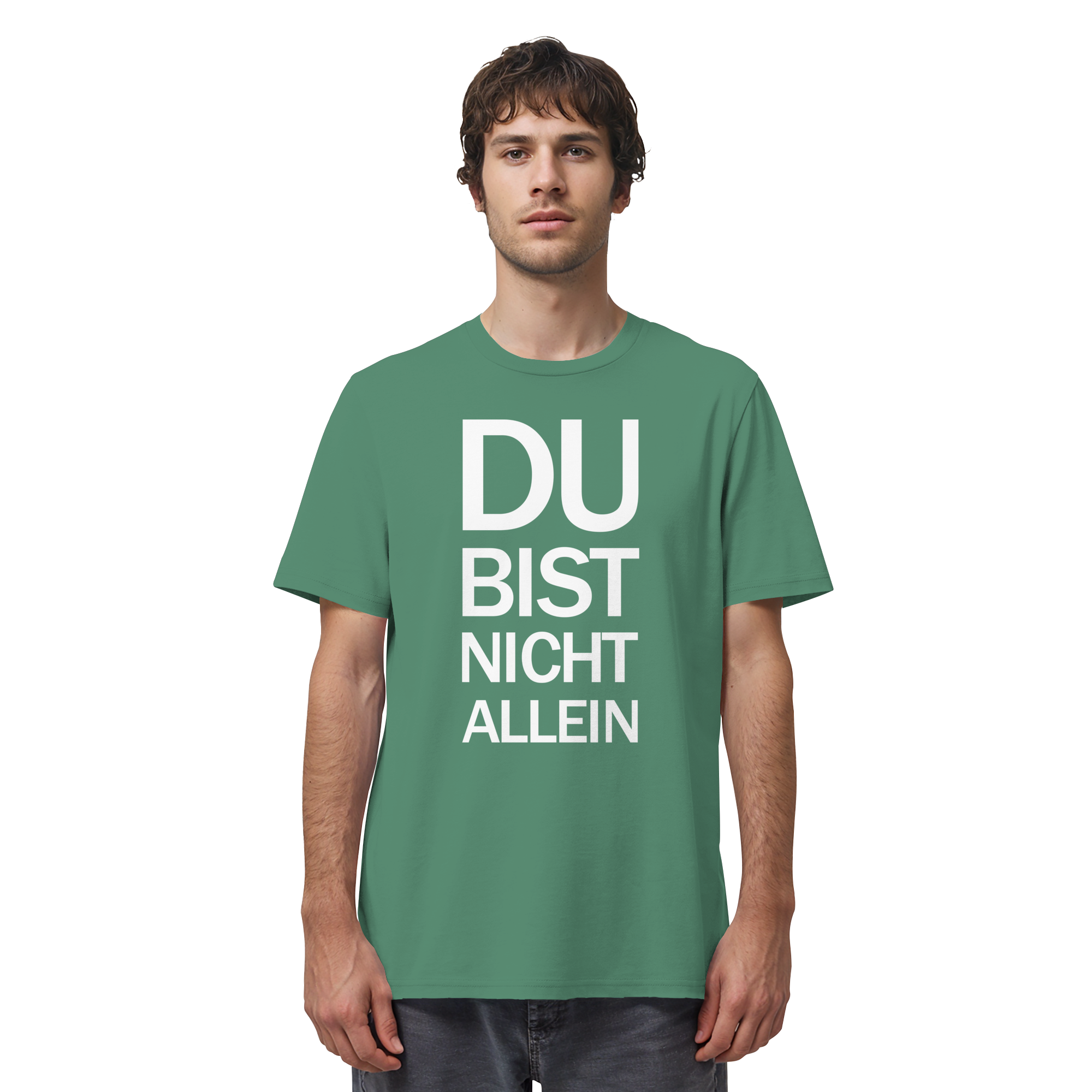 Geen Bay Organic Shirt mit dem weissen Aufdruck Du bist nicht allein