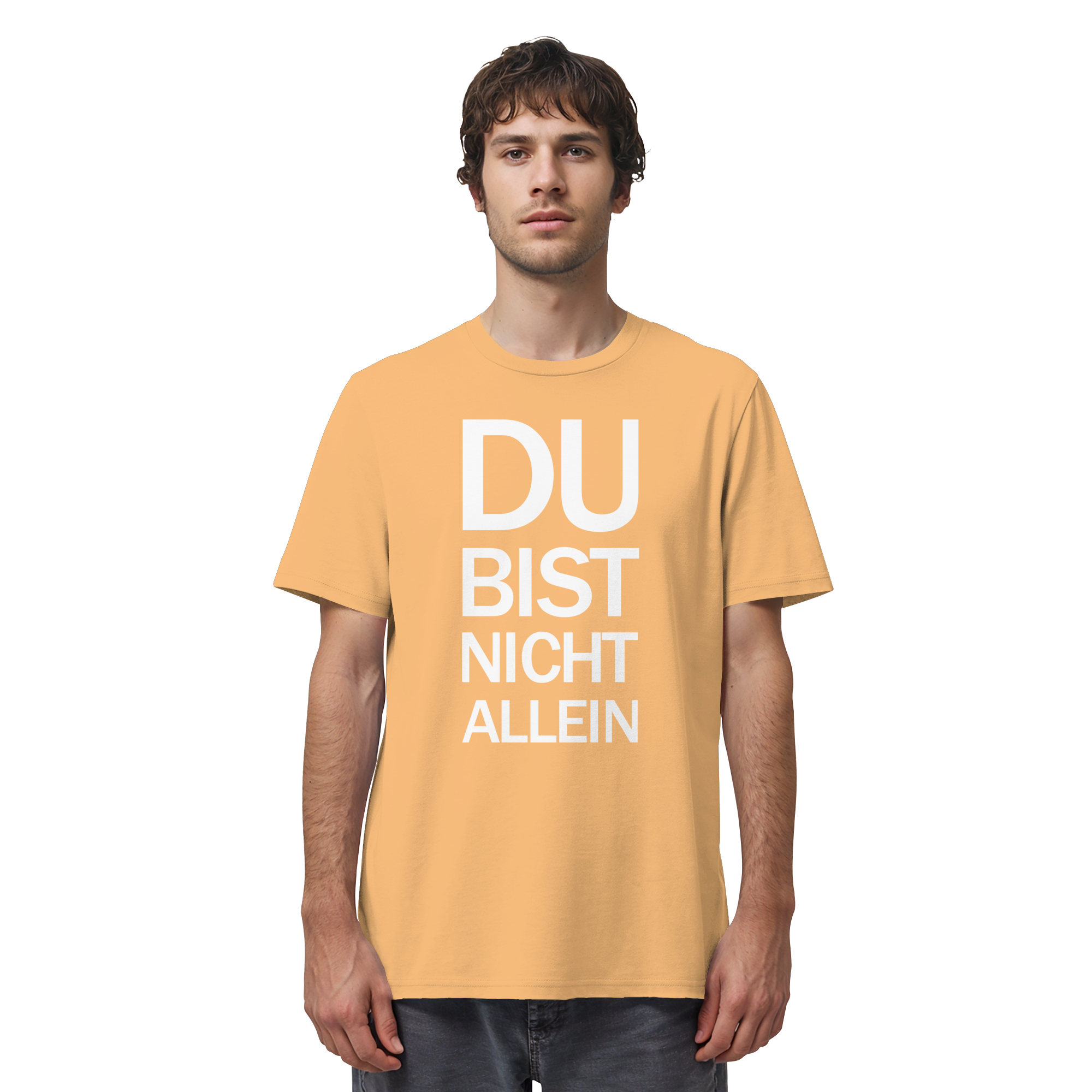 Nispero Organic Shirt mit dem weissen Aufdruck Du bist nicht allein