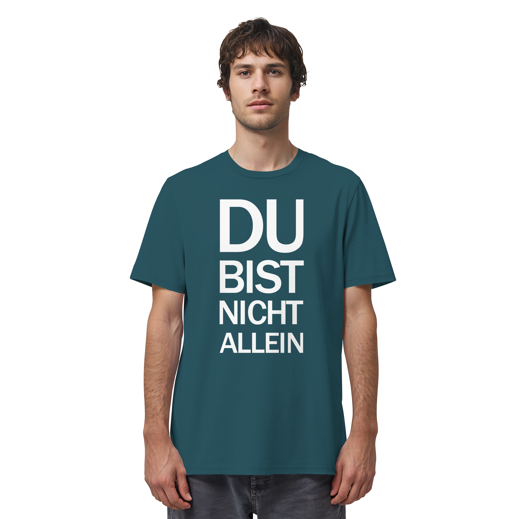 Stargazer Organic Shirt mit dem weissen Aufdruck Du bist nicht allein