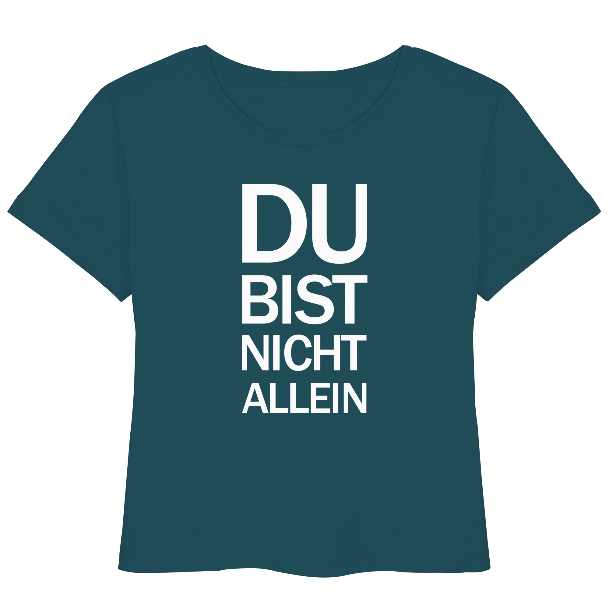 Stargazer Womens Organic Lightweight T-Shirt mit dem weissen Aufdruck Du bist nicht allein